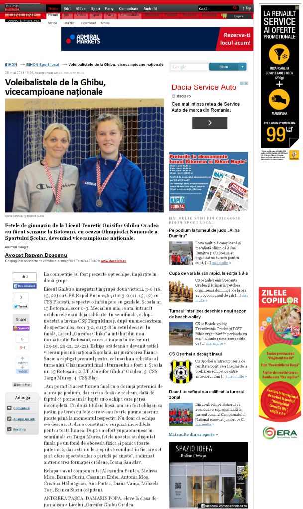 Voleibalistele de la Ghibu, vicecampioane naţionale - BIHON 2014-05-28 17-25-17