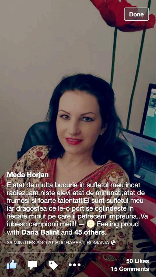 Mesajul public al doamnei Meda Horjan