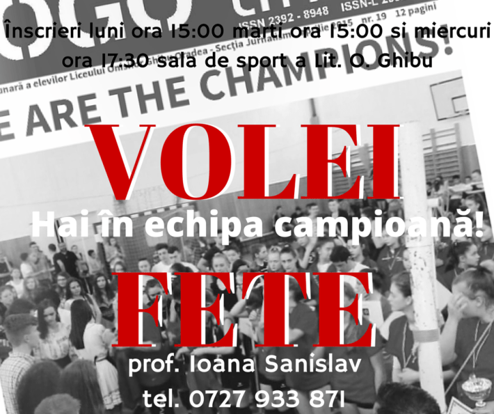 HAI ÎN ECHIPA CAMPIOANĂ!