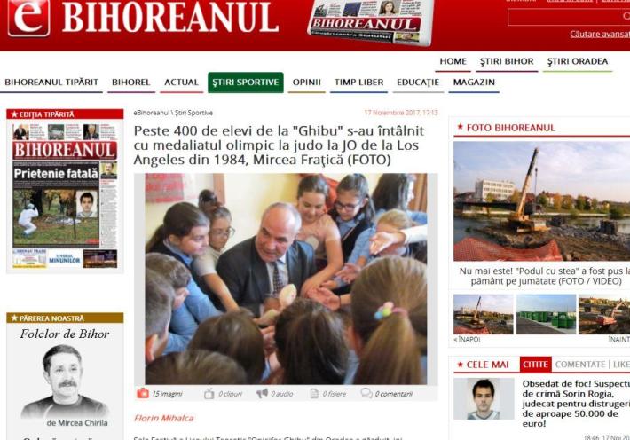 Peste 400 de elevi de la Ghibu s au intalnit cu medaliatul olimpic...